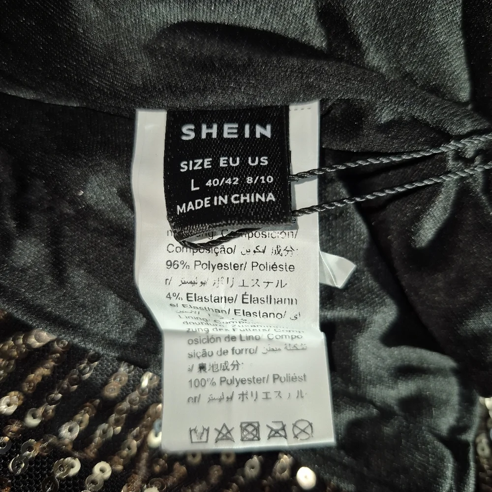 Shein Black/Gold Criss-Cross Open Back Crop